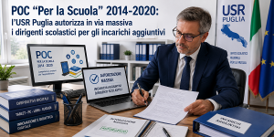 Scopri di più sull'articolo POC ”PER LA SCUOLA” 2014-2020: L’USR PUGLIA AUTORIZZA IN VIA MASSIVA I DIRIGENTI SCOLASTICI PER GLI INCARICHI AGGIUNTIVI