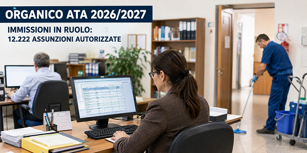 Al momento stai visualizzando ORGANICO ATA 2026/2027: AUTORIZZATE 12.222 ASSUNZIONI, MA RESTA SCOPERTO QUASI IL 65% DEI POSTI VACANTI