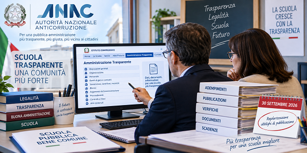 Al momento stai visualizzando ANAC RICHIAMA ALCUNE SCUOLE SUGLI OBBLIGHI DI TRASPARENZA: REGOLARIZZAZIONE ENTRO IL 30 SETTEMBRE 2026